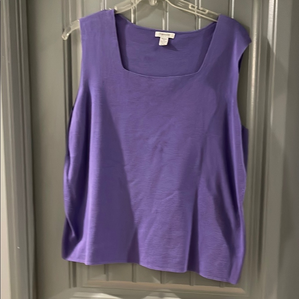 Purple Boxy Sleeveless Tank Top